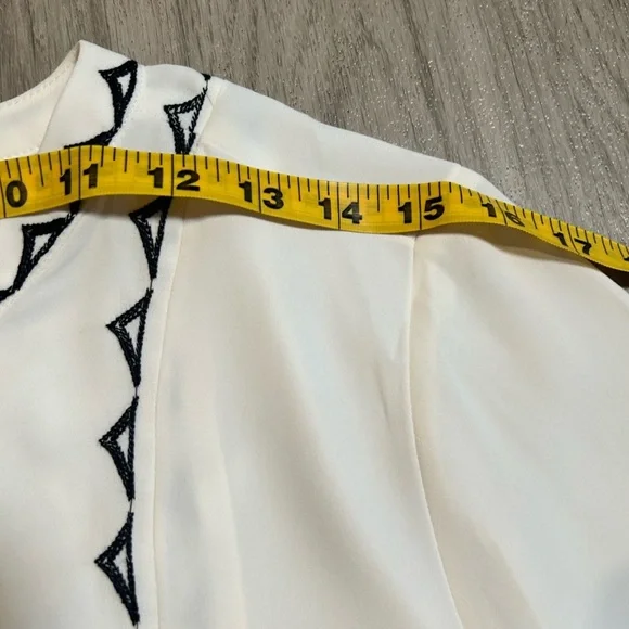 Chico's Ivory Blouse with Black Embroidery - Picture 10 of 14